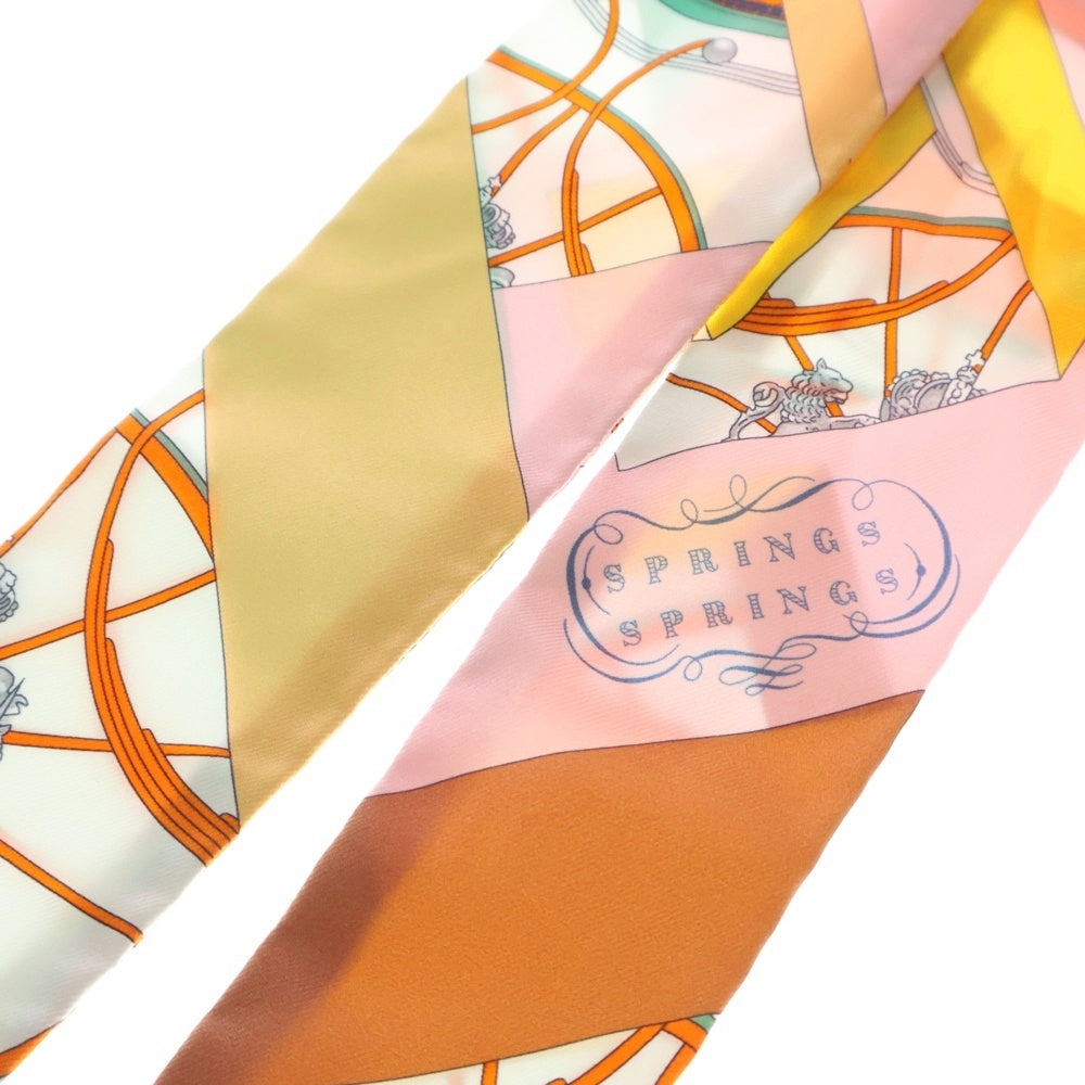 HERMES(エルメス) SPRINGS SPRINGS スプリングススプリングス ツイリー シルクスカーフ ピンク