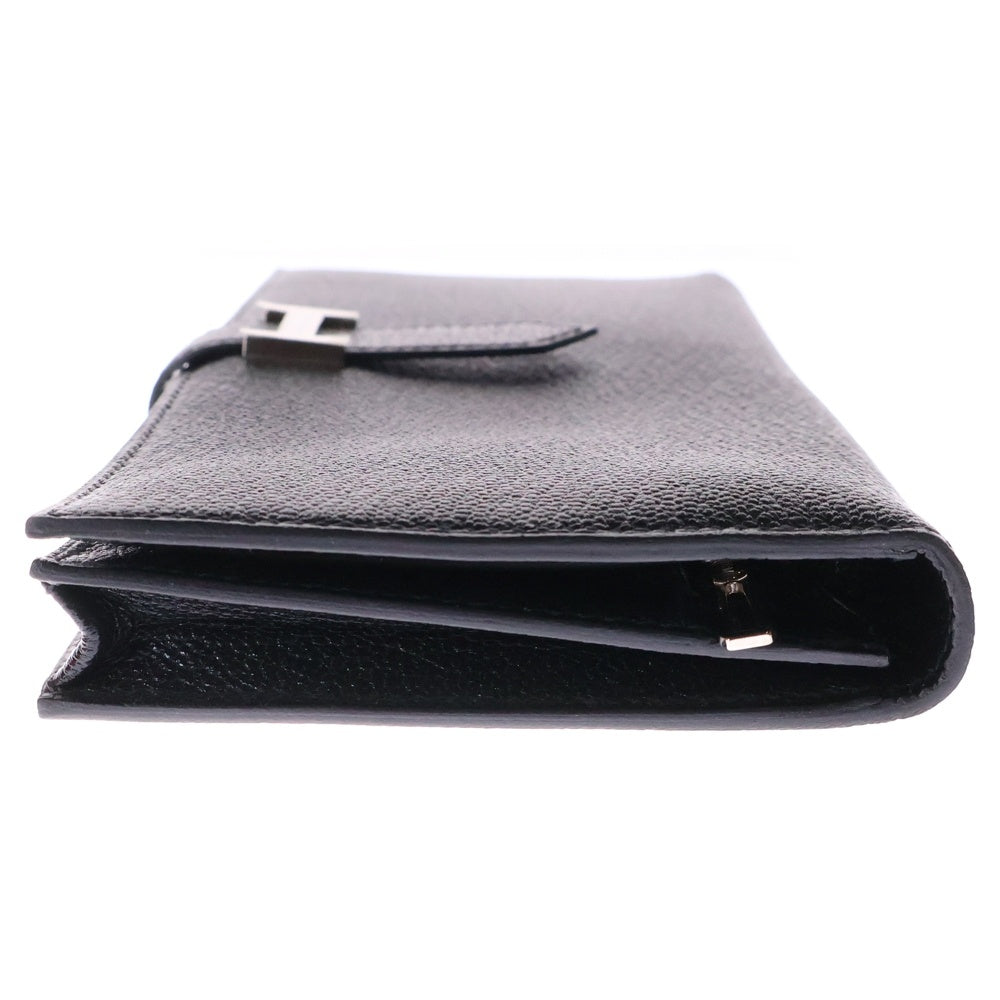 HERMES(エルメス) H BEARN SOUFFLET ベアンスフレ シェーブル レザー ロングウォレット 二つ折り財布 ブラック Z刻印