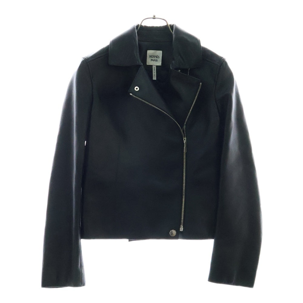 HERMES(エルメス) レザーライダースジャケット ブラック レディース 3E1210DR