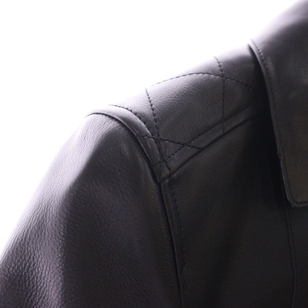 HERMES(エルメス) レザーライダースジャケット ブラック レディース 3E1210DR