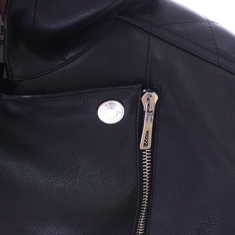 HERMES(エルメス) レザーライダースジャケット ブラック レディース 3E1210DR