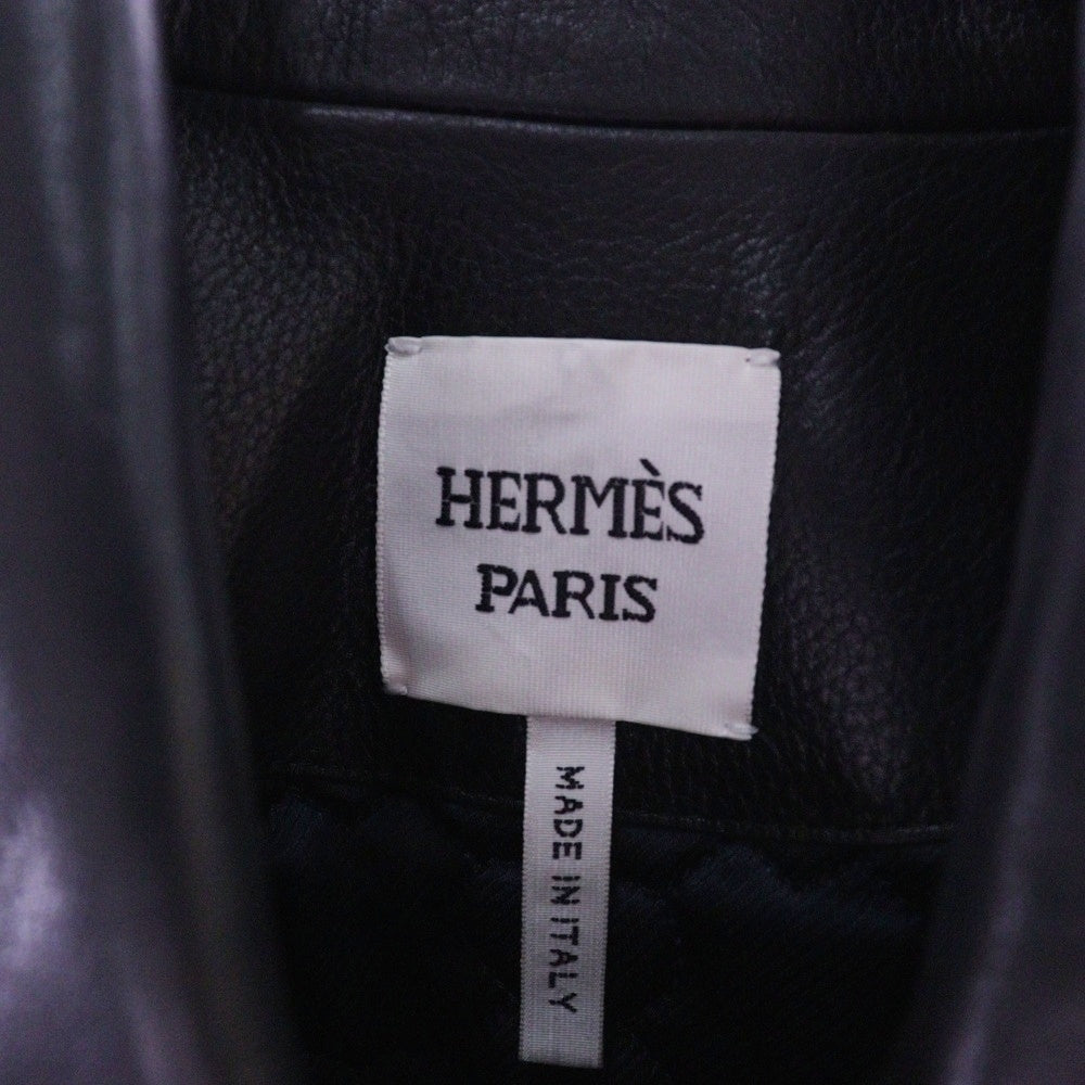 HERMES(エルメス) レザーライダースジャケット ブラック レディース 3E1210DR