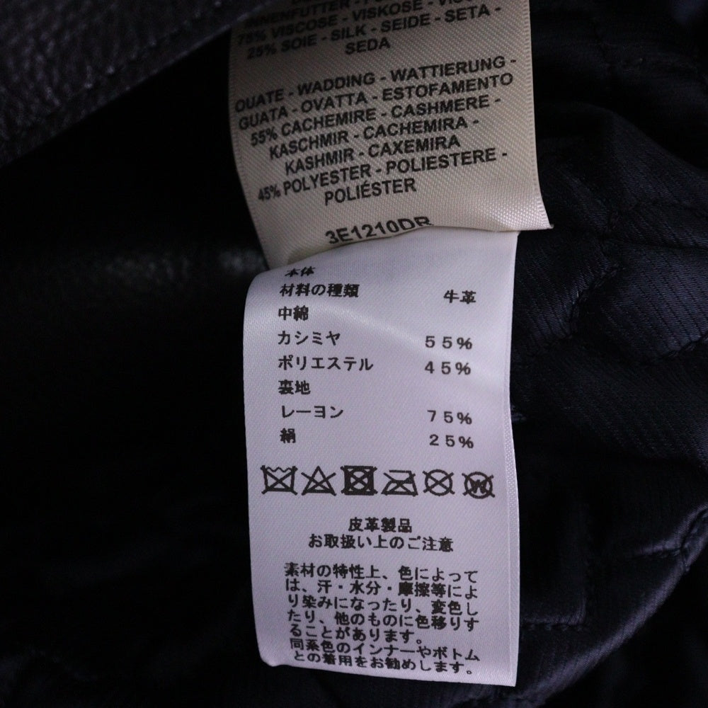 HERMES(エルメス) レザーライダースジャケット ブラック レディース 3E1210DR