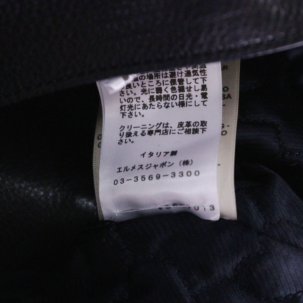 HERMES(エルメス) レザーライダースジャケット ブラック レディース 3E1210DR