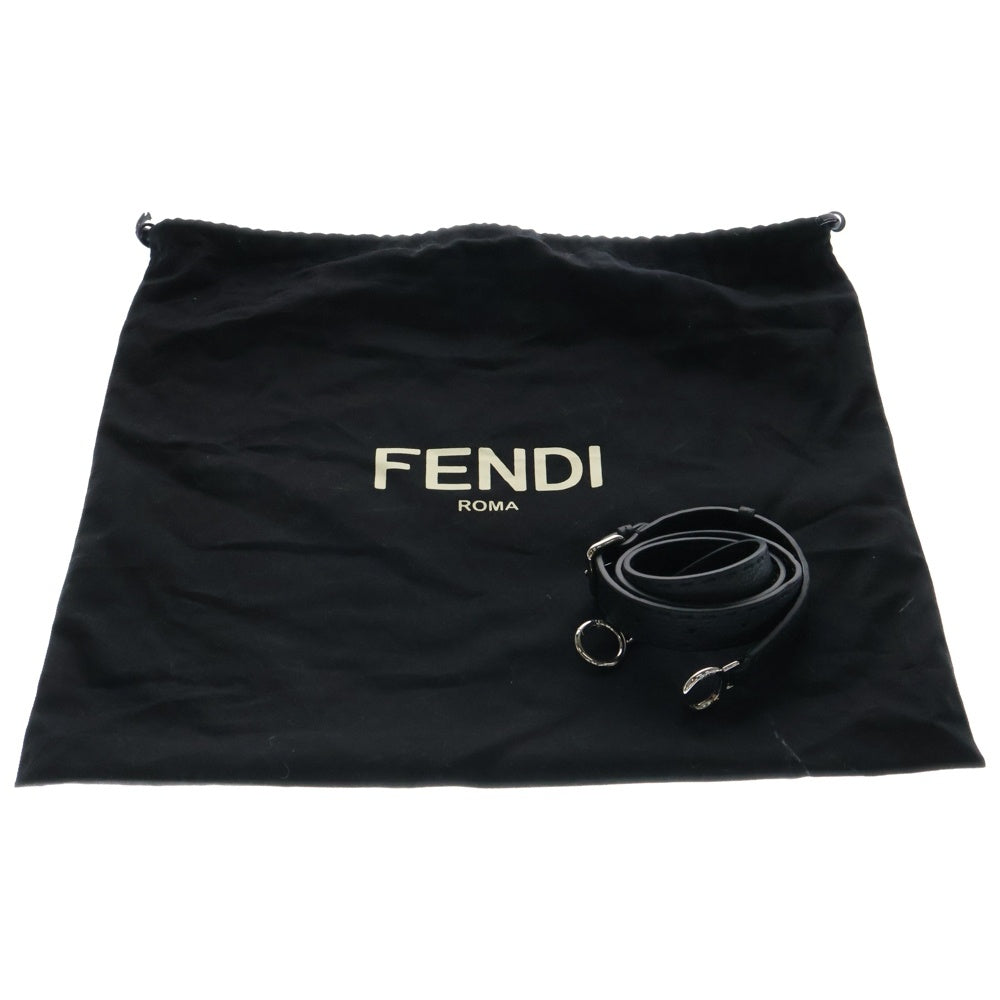 FENDI(フェンディ) ピーカブーミディアム 2WAYバッグ ショルダーバッグ ハンドバッグ ブラック シルバー金具 レザー