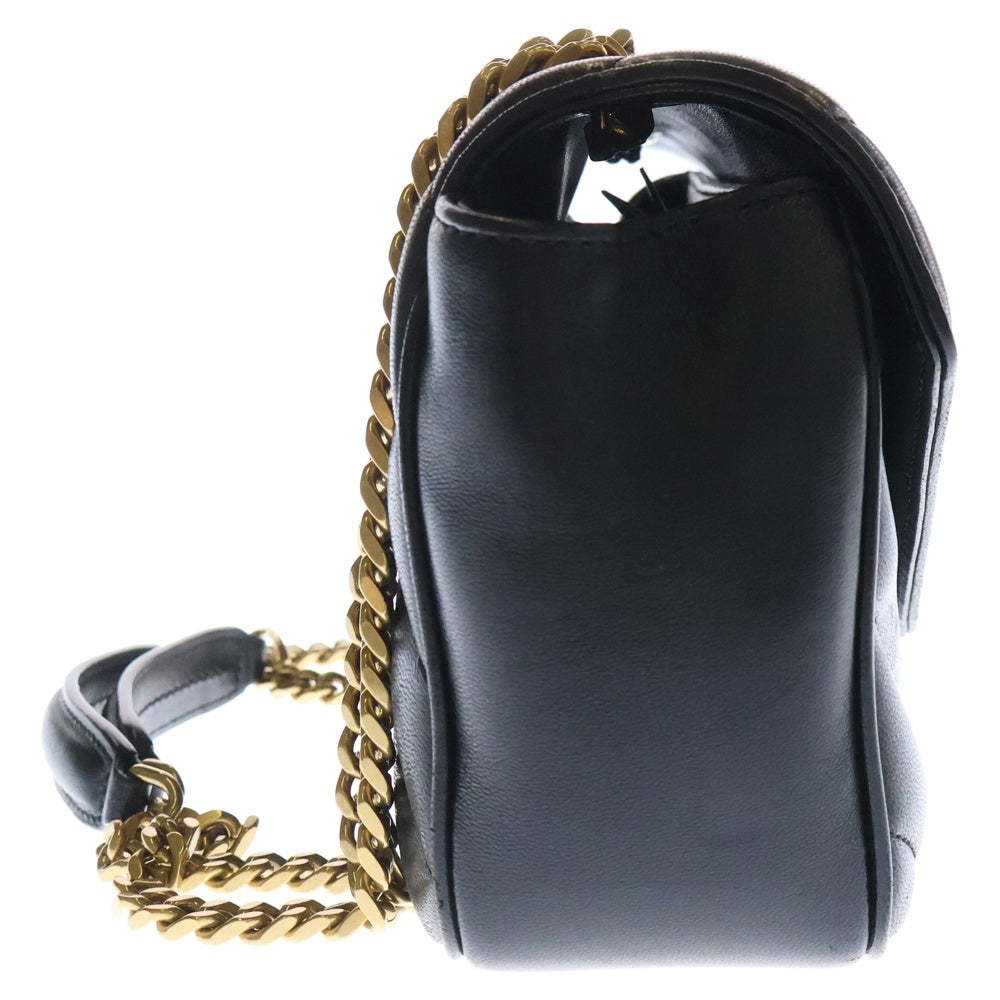 SAINT LAURENT PARIS(サンローランパリ) ルル スモール チェーンショルダーバッグ マテラッセ ラムスキン ブラック ゴールド金具 レザー 801437