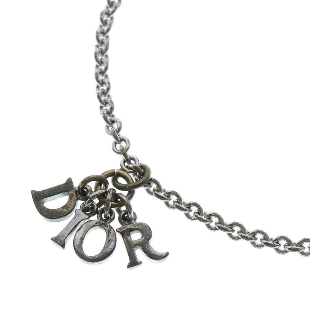Christian Dior(クリスチャンディオール) DIOR ロゴ ネックレス シルバー メタル アクセサリー ペンダント
