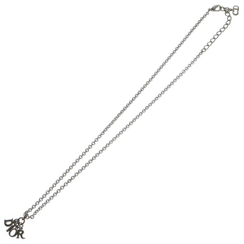 Christian Dior(クリスチャンディオール) DIOR ロゴ ネックレス シルバー メタル アクセサリー ペンダント
