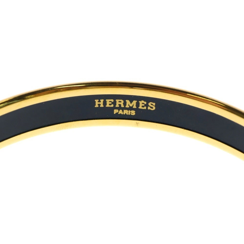 HERMES(エルメス) エマイユ バングル エナメル ブレスレット ゴールド×ブラック マルチカラー