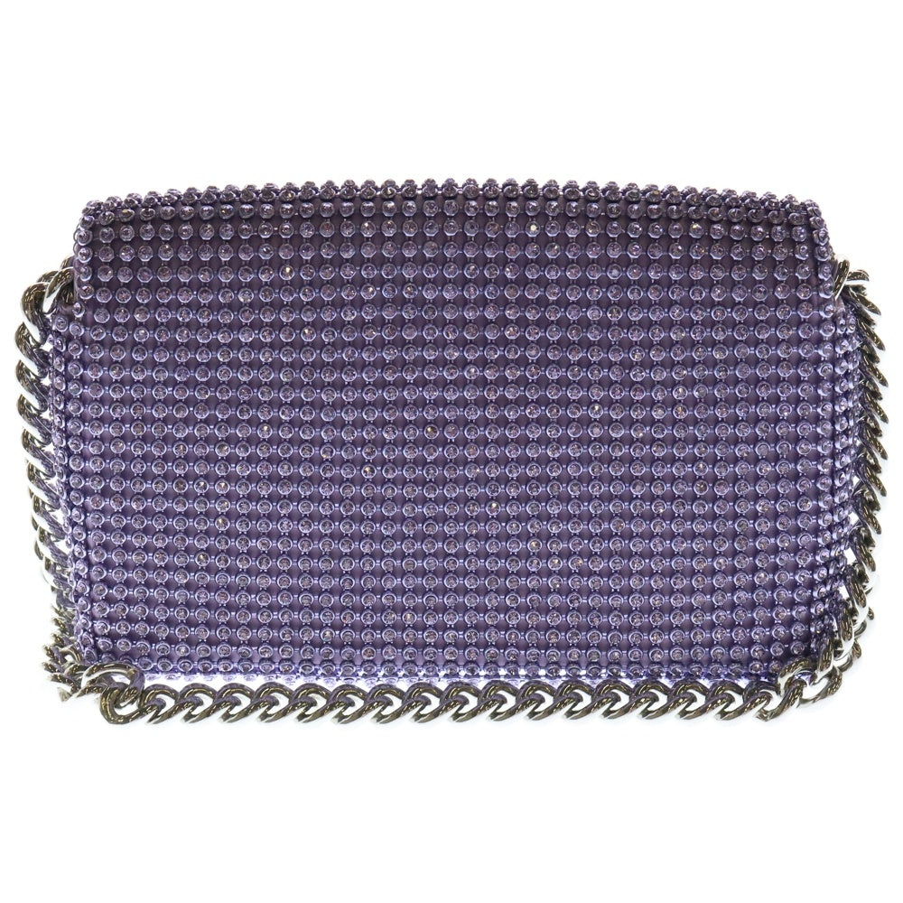MARC JACOBS(マークジェイコブス) ラインストーン チェーンショルダーバッグ パープル シルバー金具