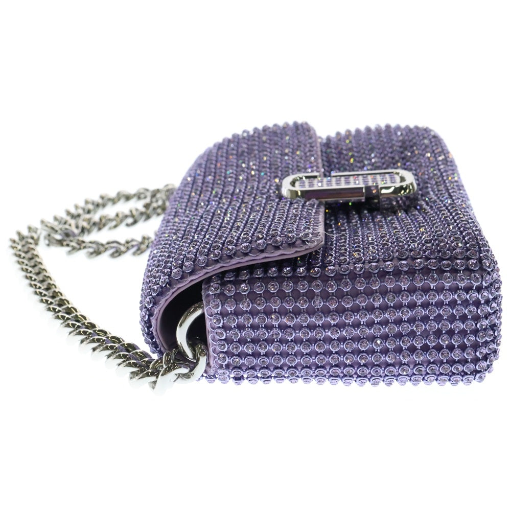 MARC JACOBS(マークジェイコブス) ラインストーン チェーンショルダーバッグ パープル シルバー金具