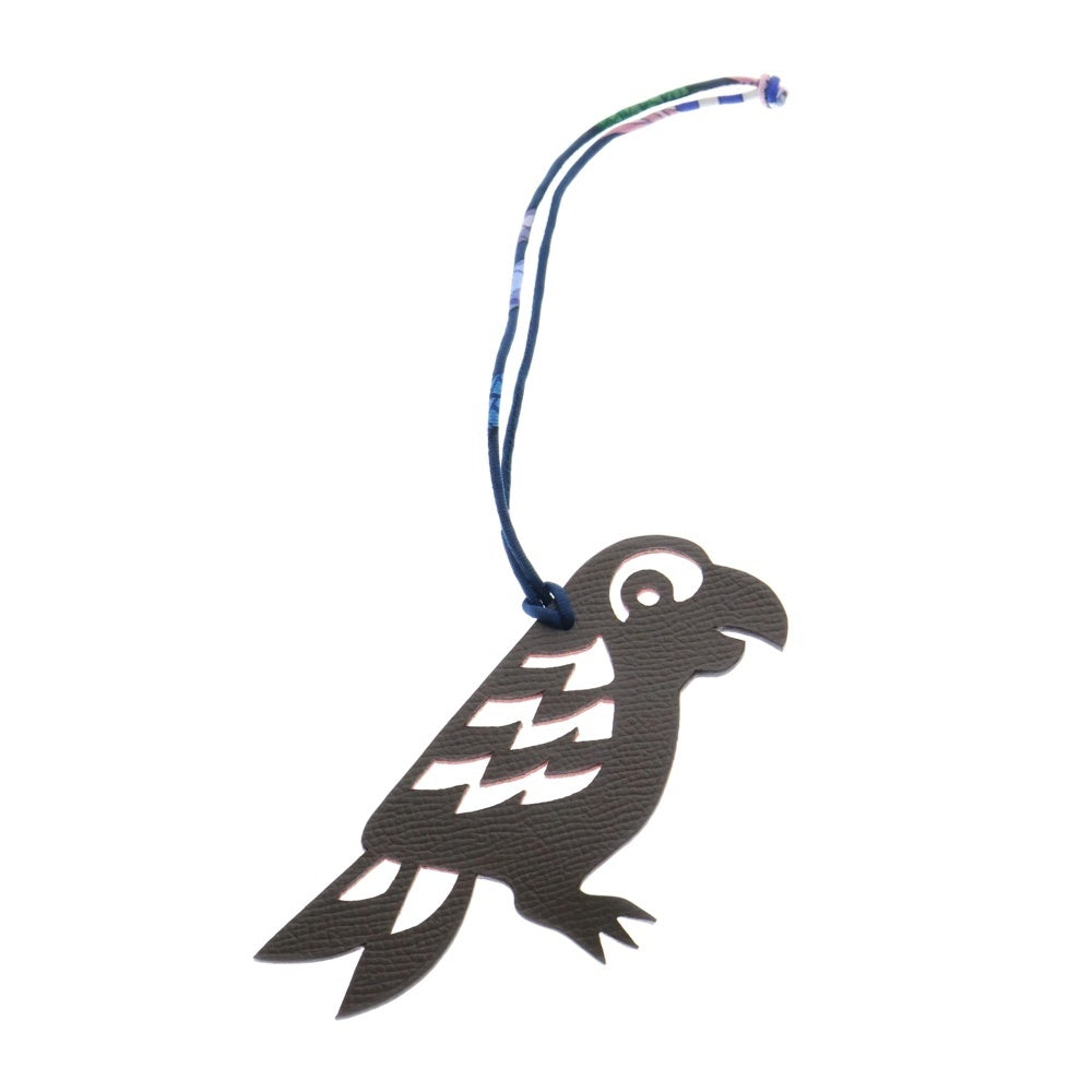 HERMES(エルメス) プティアッシュ オウム バッグチャーム ブラウン×ピンク エプソン
