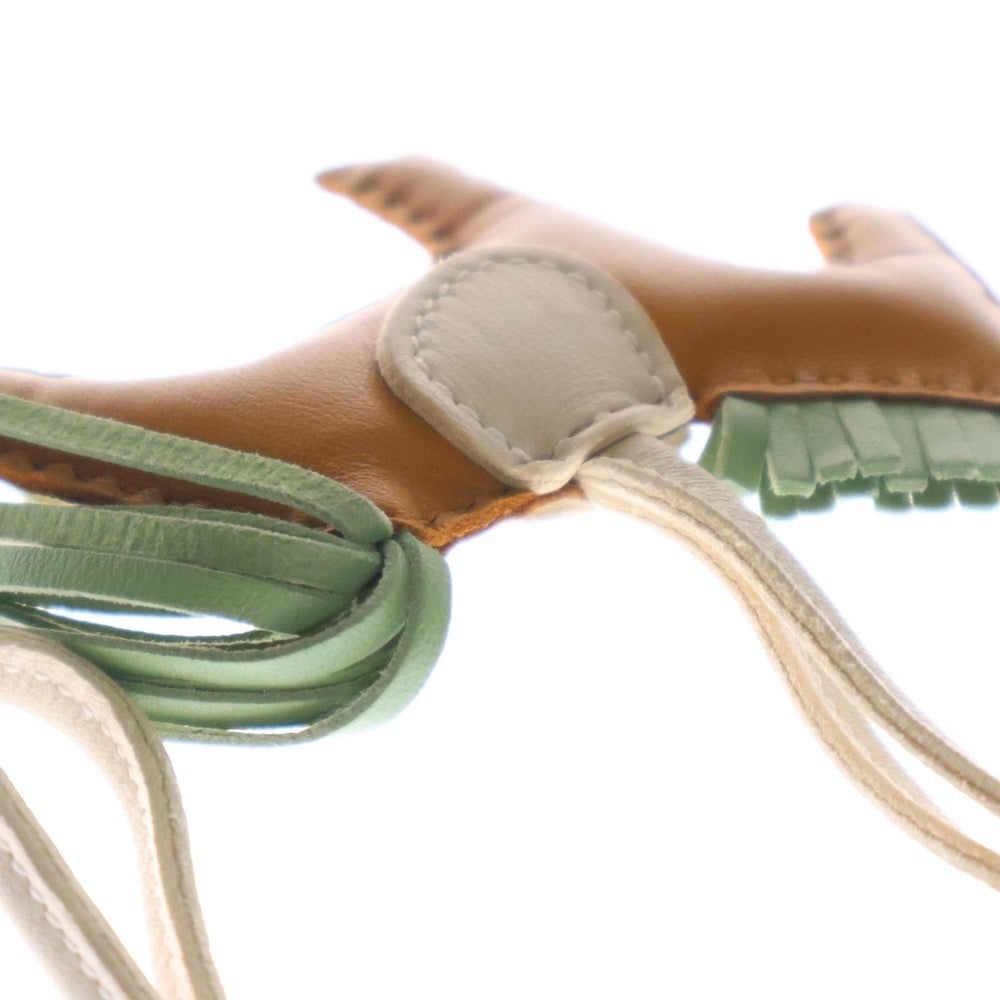 HERMES(エルメス) ロデオ ペガサスチャームPM レザー チャーム バッグアクセサリー Z刻印 ブラウン/ベージュ/グリーン