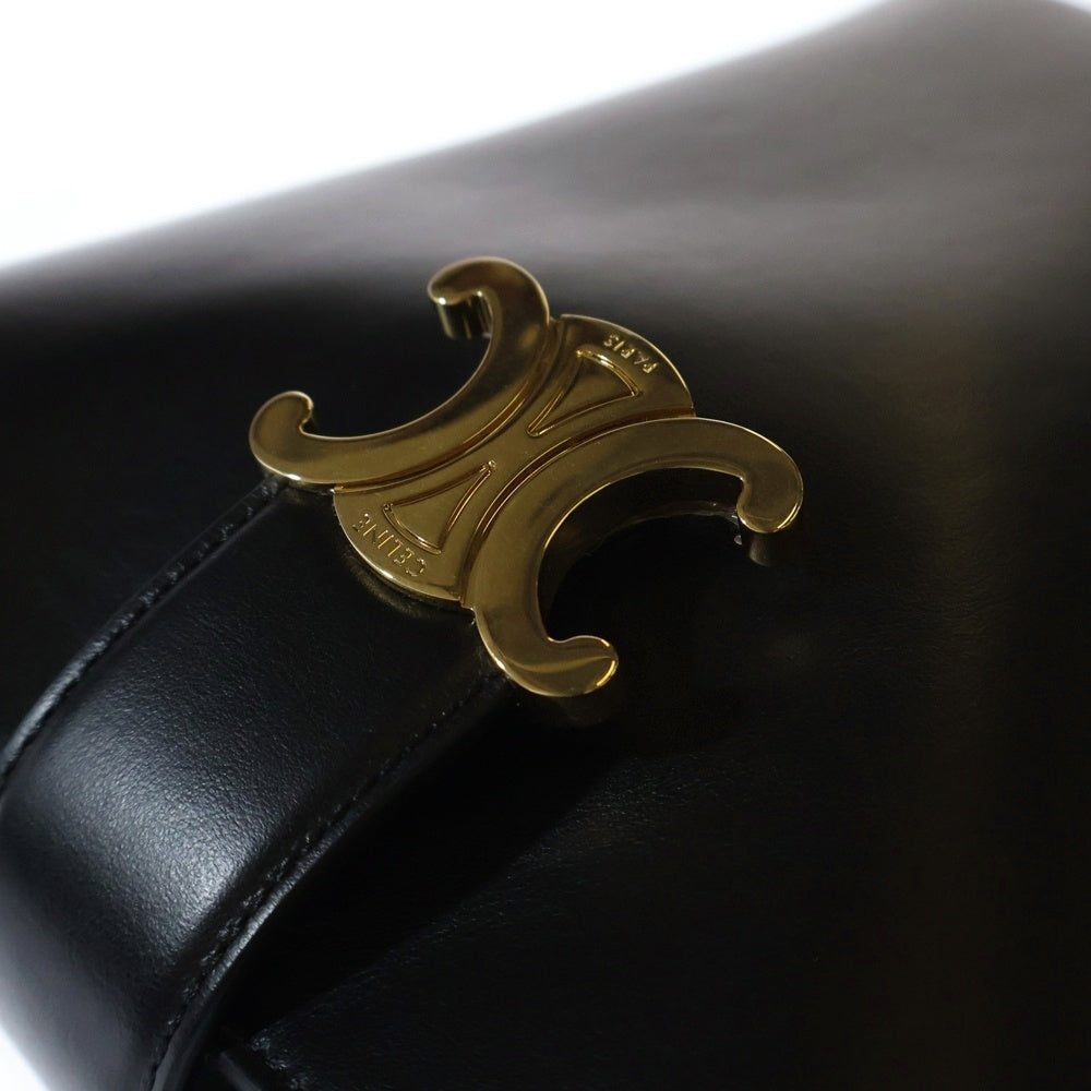 CELINE(セリーヌ) トリオンフ ルイーズ スモールバスケット 2WAY カーフスキン ハンドバッグ ショルダーバッグ ブラック レディース 119173FX9.38NO