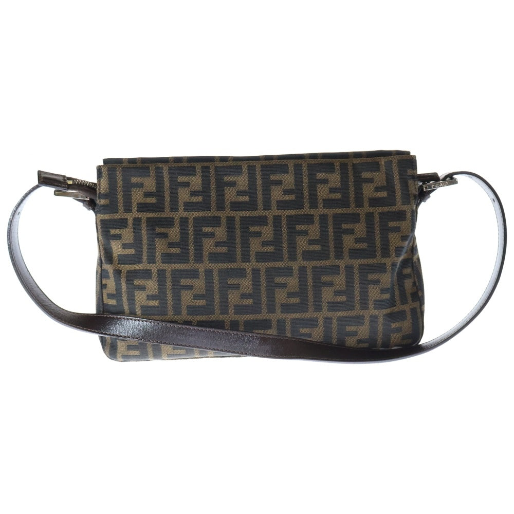 FENDI(フェンディ) マンマバケット ズッカ ショルダーバッグ ブラウン レザー×キャンバス