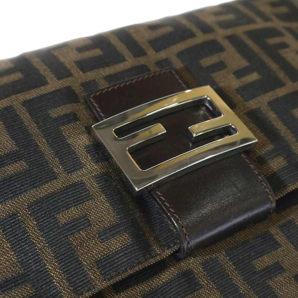 FENDI(フェンディ) マンマバケット ズッカ ショルダーバッグ ブラウン レザー×キャンバス