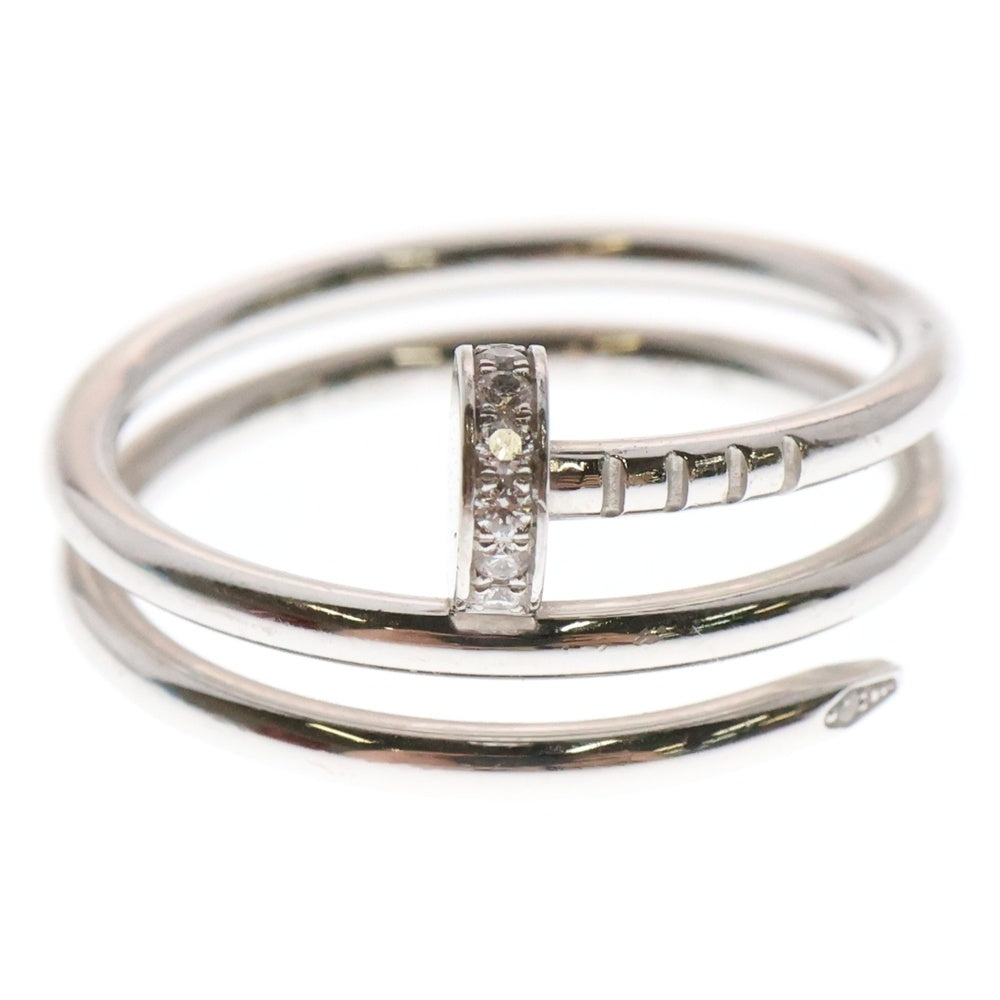 Cartier(カルティエ) ジュストアンクル ダブル ハーフダイヤ リング ホワイトゴールド WG Au750 #56 指輪 ジュエリー アクセサリー