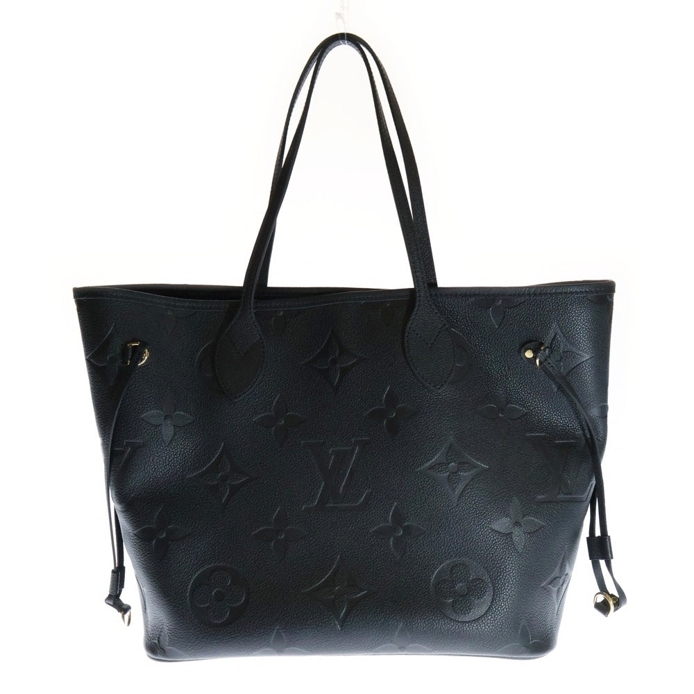 LOUIS VUITTON(ルイヴィトン) モノグラムアンプラント ネヴァーフルMM ポーチ付 レザー トートバッグ ブラック レディース M45685
