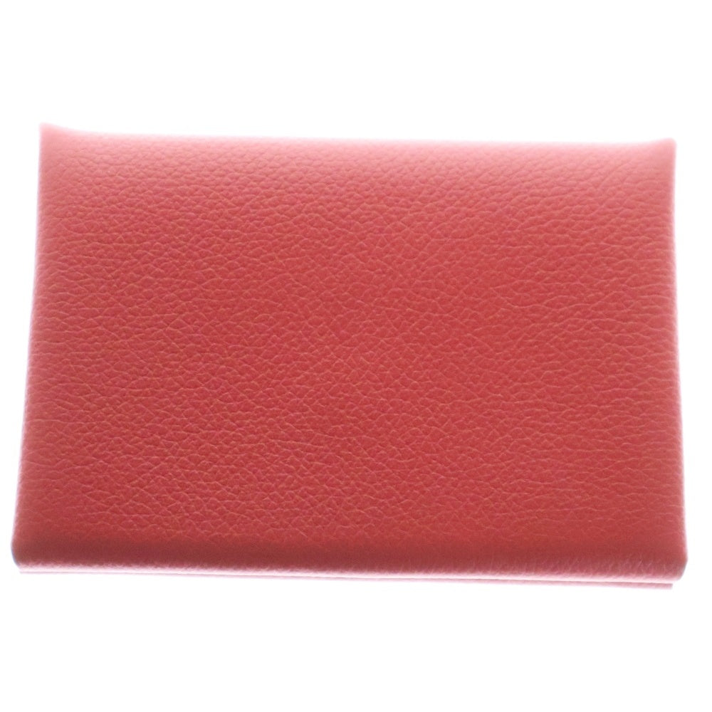 HERMES(エルメス) カルヴィデュオ シェーブル コインケース 財布 小物入れ レッド シルバー金具 レザー W刻印