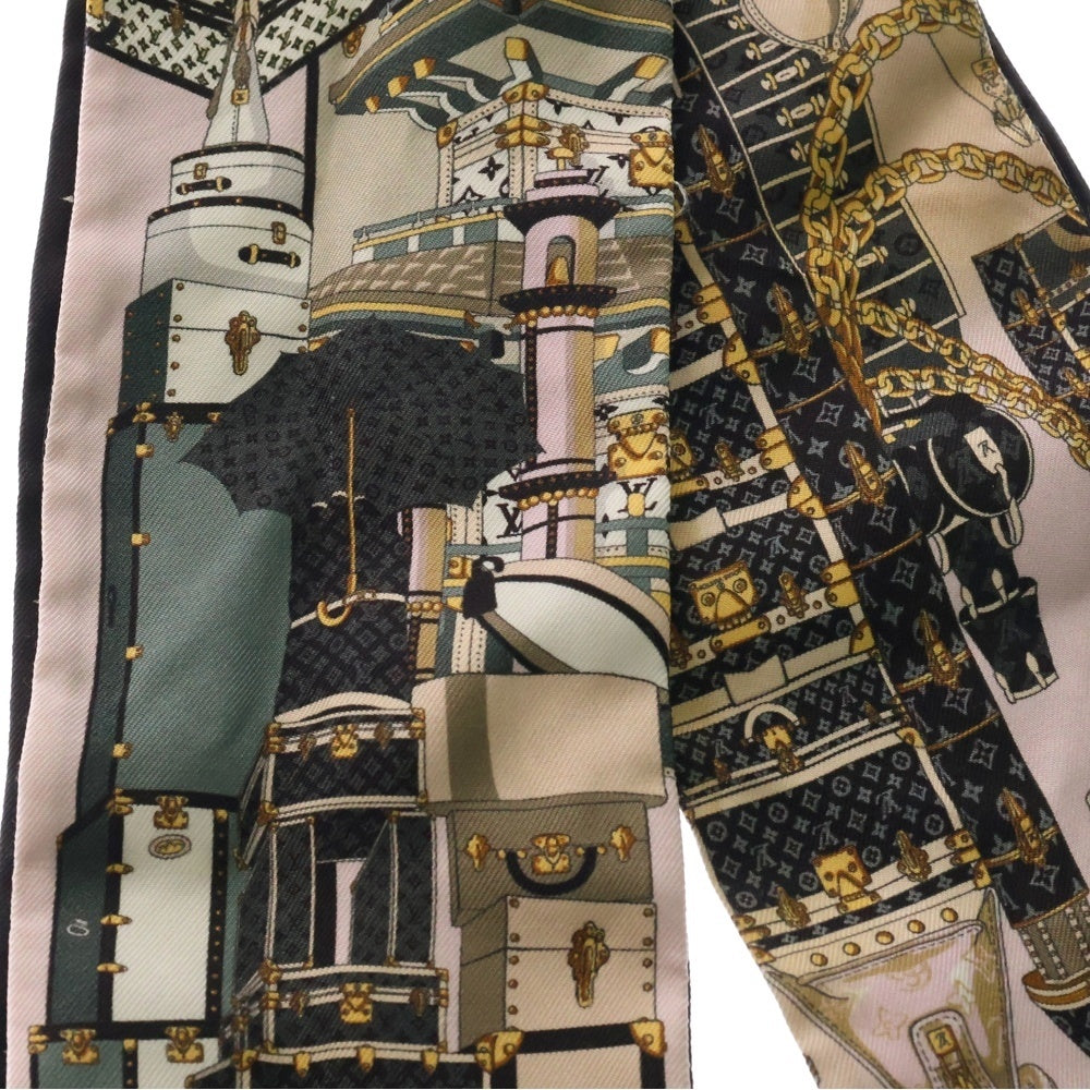 LOUIS VUITTON(ルイヴィトン) バンドー アラウンドザワールド マルチカラー スカーフ ブラック×ピンク M76973
