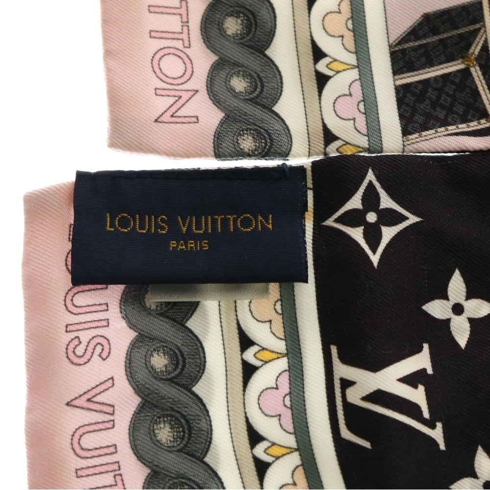 LOUIS VUITTON(ルイヴィトン) バンドー アラウンドザワールド マルチカラー スカーフ ブラック×ピンク M76973