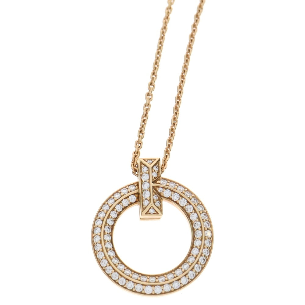 TIFFANY&Co(ティファニー) Tワンサークル ダイヤ ネックレス Au750 K18 PG ピンクゴールド D0.65ct ジュエリー