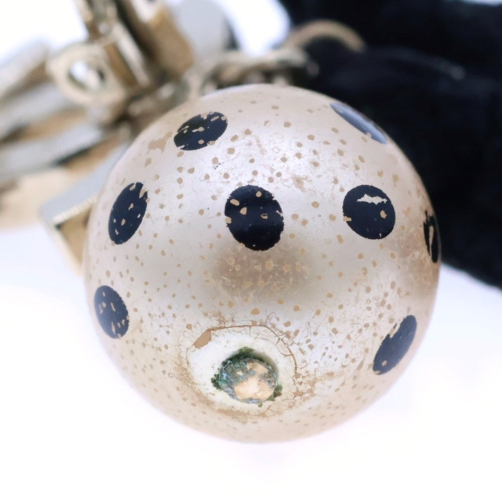CHANEL(シャネル) ココマーク ドットパール リボン イヤリング イヤーアクセサリー ゴールド×ブラック GP
