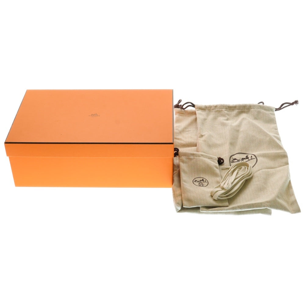 HERMES(エルメス) デイケリーバックル ボア レザーローカットスニーカー ブラック×ホワイト レディース 37.5/24.5cm