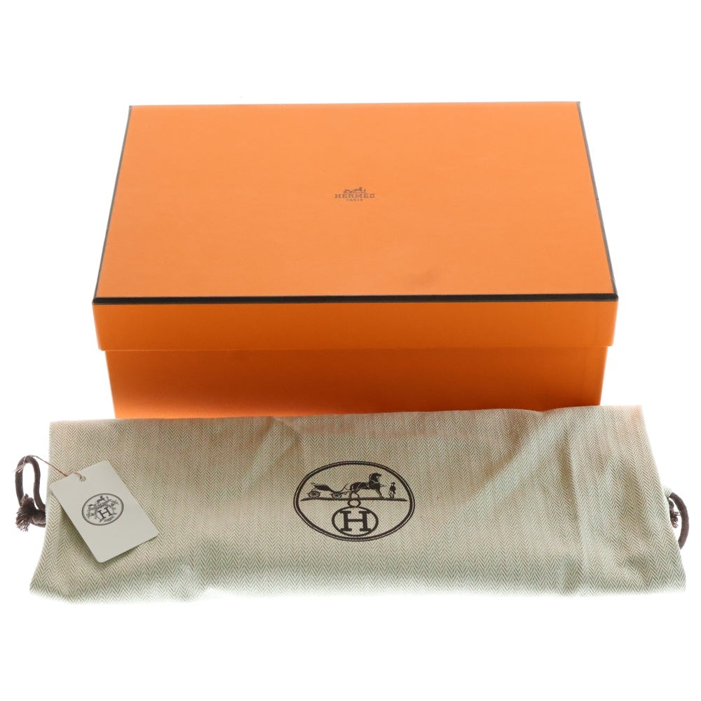 HERMES(エルメス) オズ ケリーバックル ボア スエードミュール サンダル ブラウン×ベージュ レディース 37.5/24.5cm