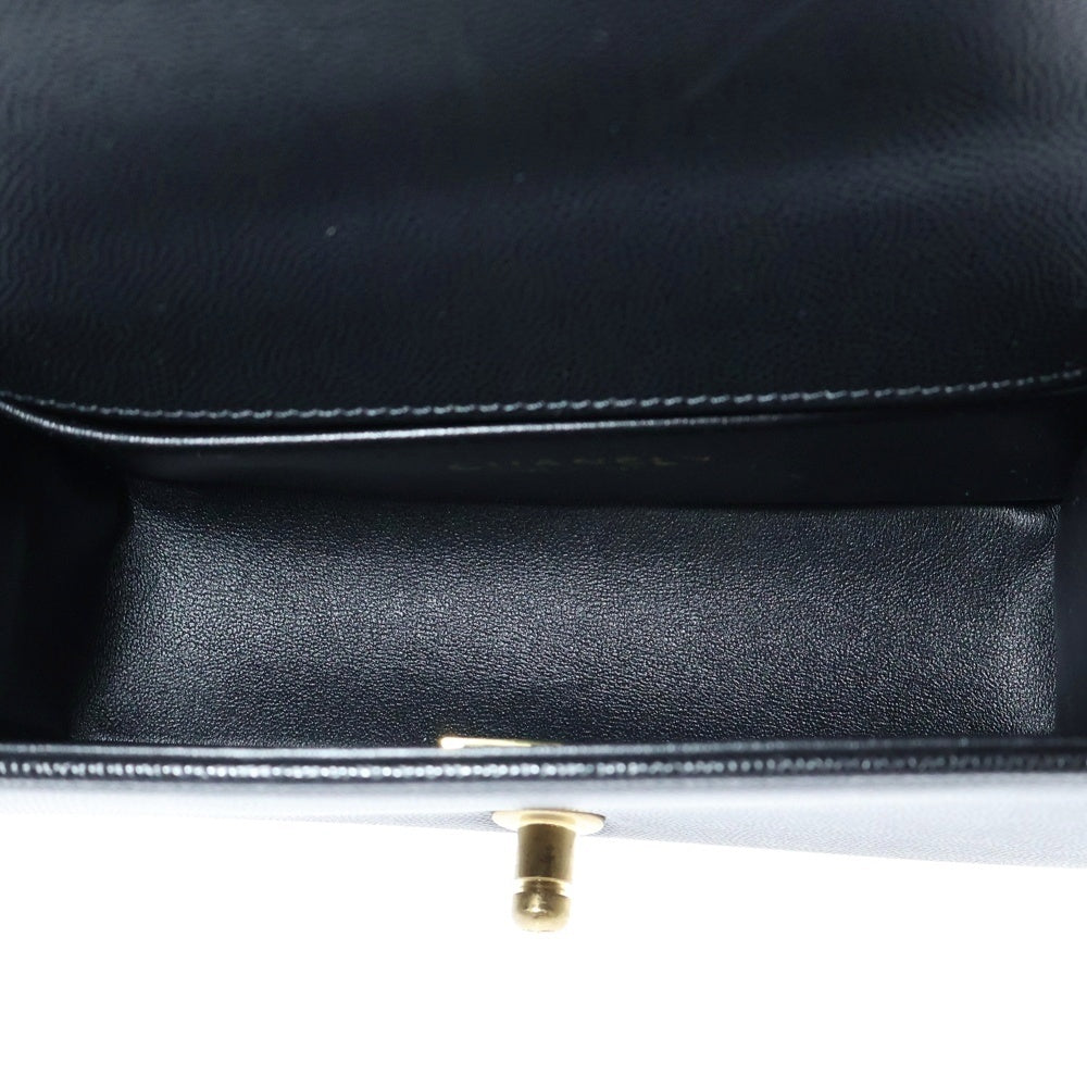 CHANEL(シャネル) ボーイシャネル20 チェーンショルダーバッグ ブラック キャビアスキン ゴールド金具 プレートタイプ A67085