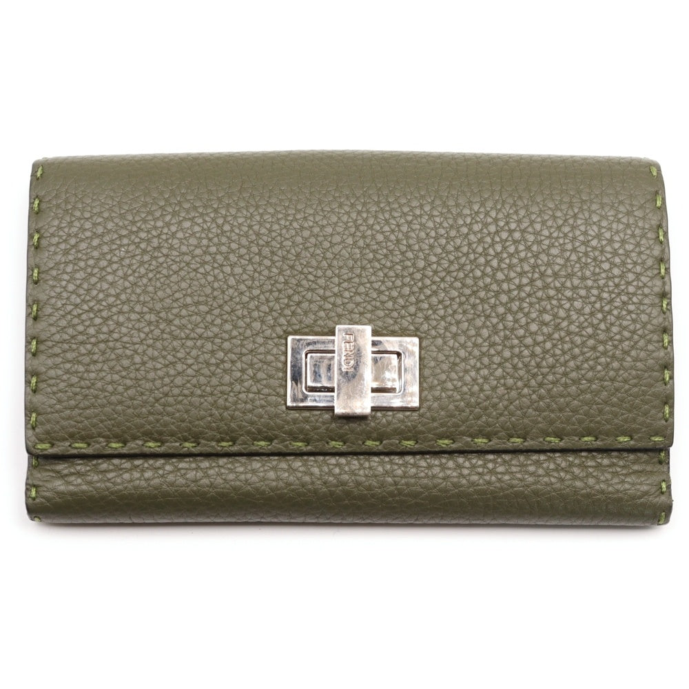 FENDI(フェンディ) セレリア ピーカブー ターンロック レザー ロングウォレット 長財布 グリーン 8M0308