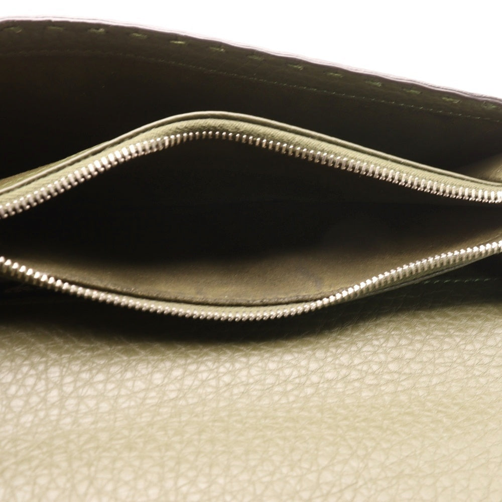 FENDI(フェンディ) セレリア ピーカブー ターンロック レザー ロングウォレット 長財布 グリーン 8M0308