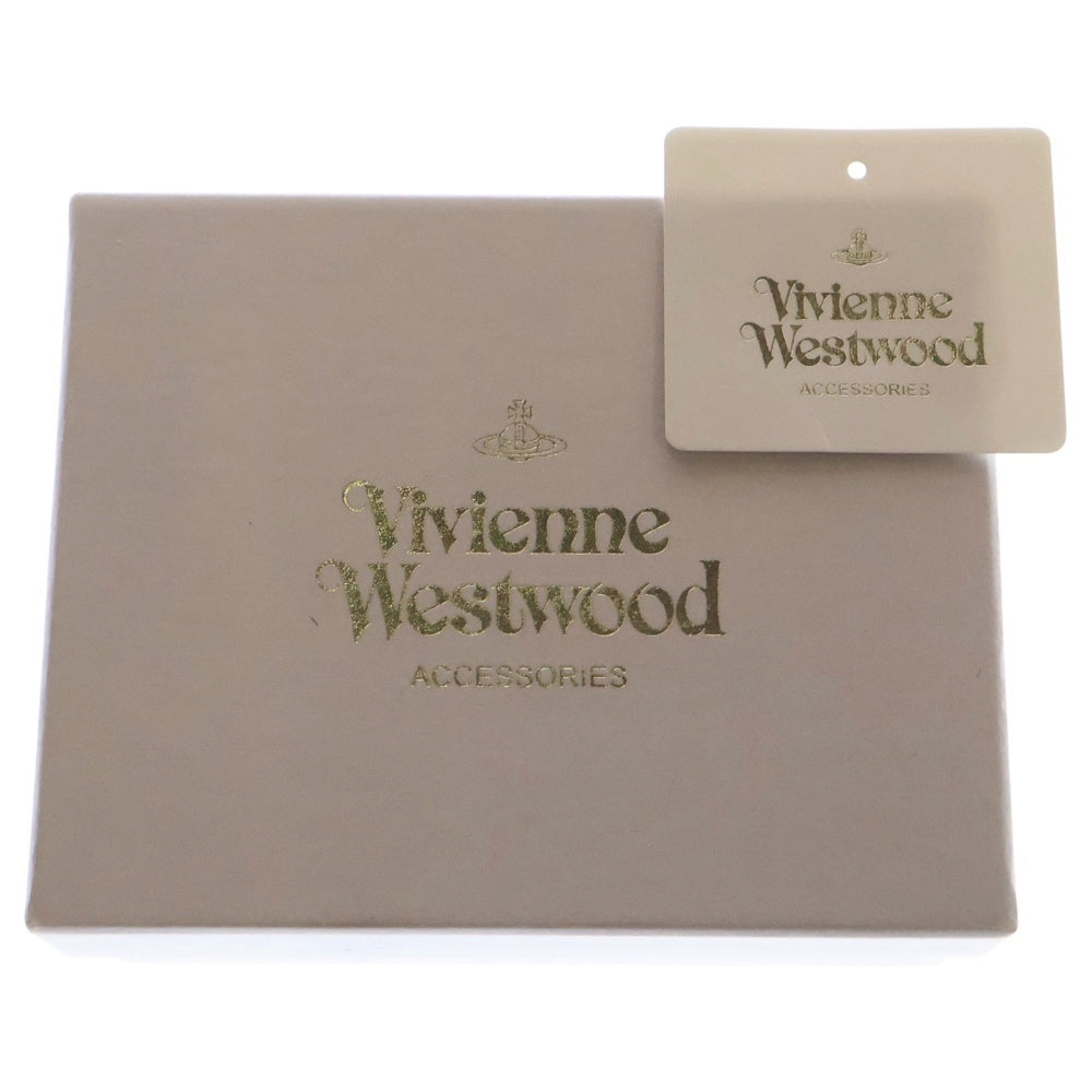 Vivienne Westwood(ヴィヴィアンウエストウッド) オーブロゴ レザー コンパクトウォレット 三つ折り財布 ピンク レディース