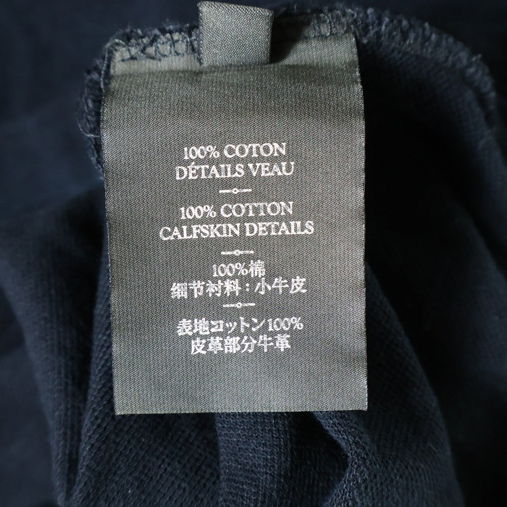 Berluti(ベルルッティ) レザー切替ポケット コットン半袖ポロシャツ ブラック R10JPS01CAET