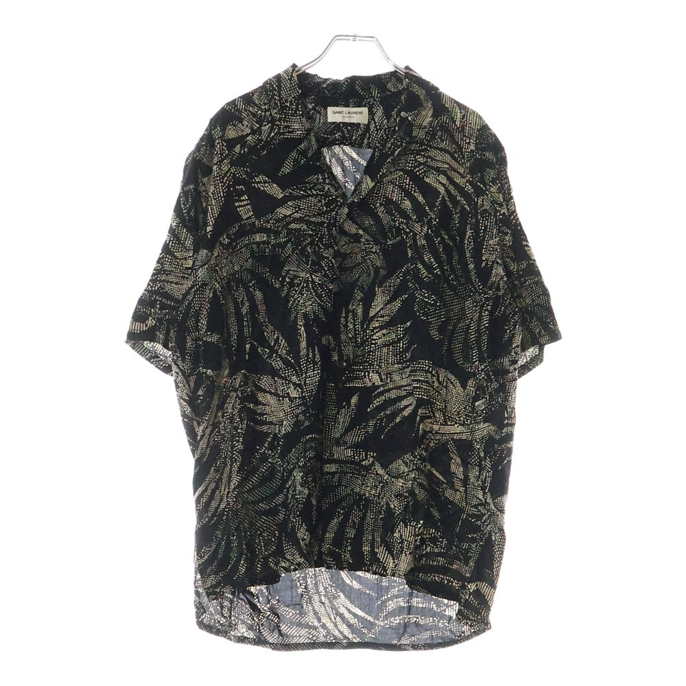 SAINT LAURENT PARIS(サンローランパリ) 21SS アロハシャツ ブラック サテン メンズ 531956