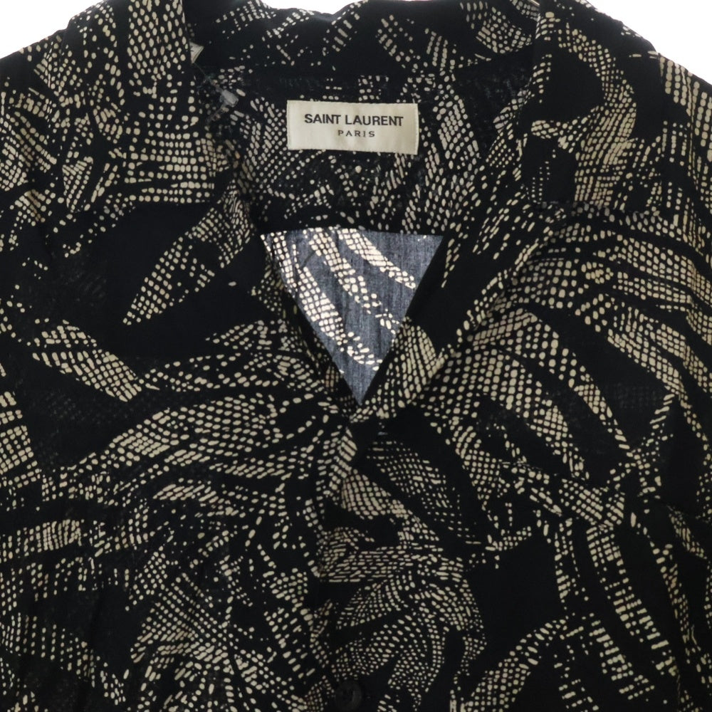 SAINT LAURENT PARIS(サンローランパリ) 21SS アロハシャツ ブラック サテン メンズ 531956
