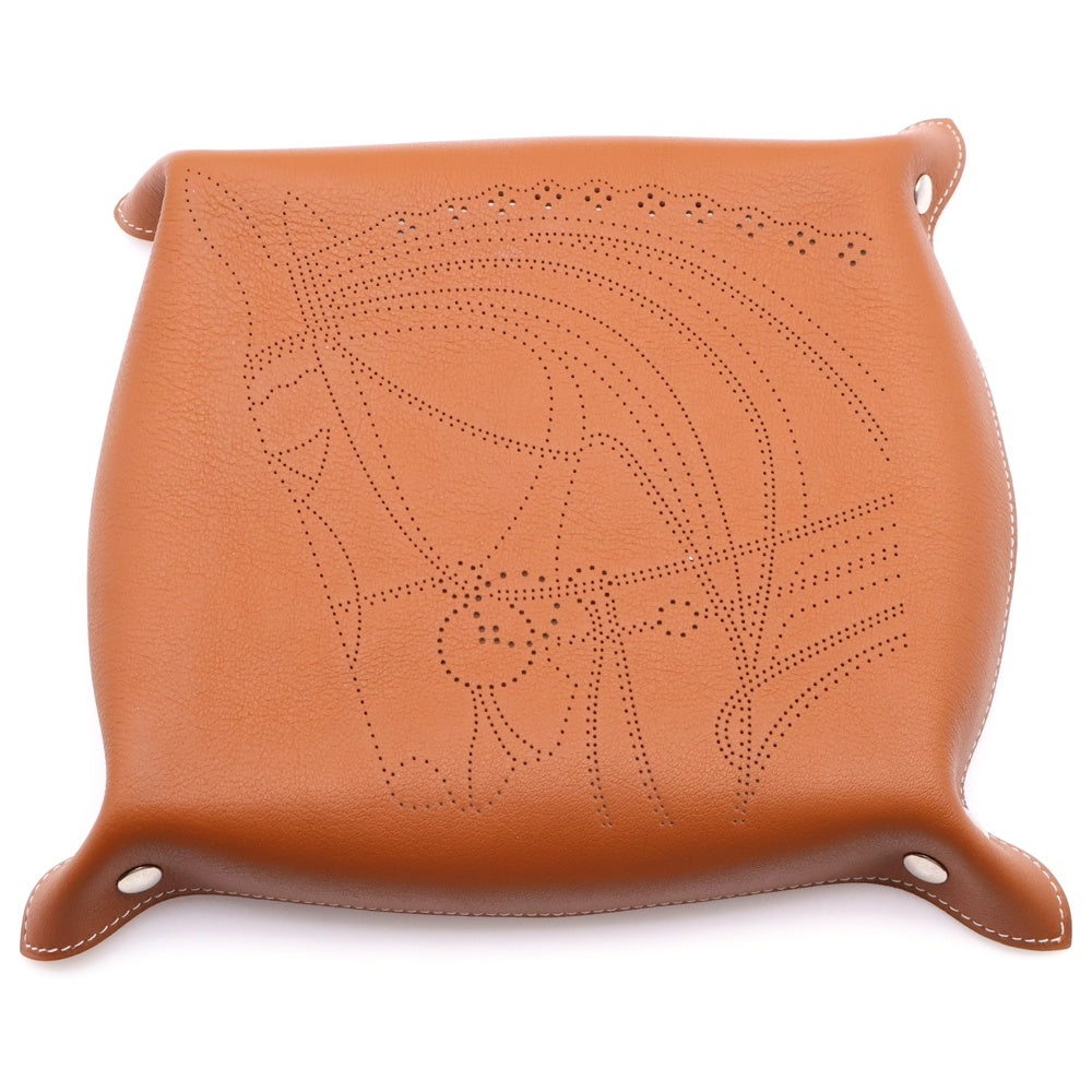 HERMES(エルメス) ヴィドポッシュトレー 馬柄 パンチングレザー アクセサリートレイ 小物入れ ブラウン