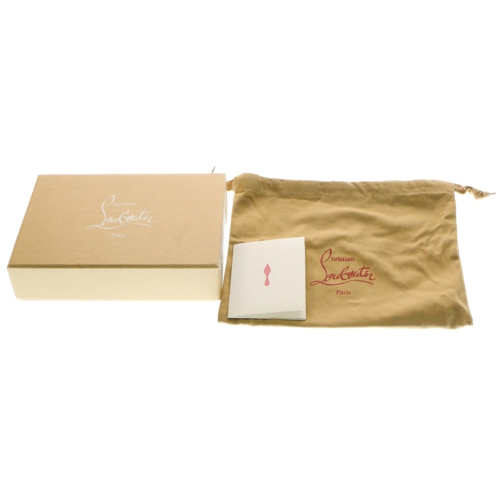 CHRISTIAN LOUBOUTIN(クリスチャンルブタン) パネトーネ スタッズ ラウンドファスナー ロングウォレット 長財布 カードケース ブラック ゴールド金具 レザー