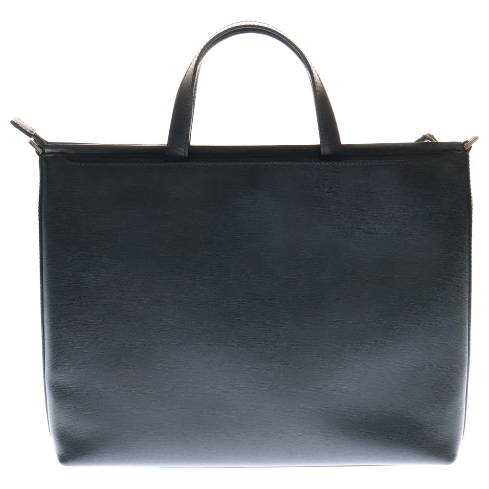 GUCCI(グッチ) ロゴ ブリーフケース ビジネスバッグ ハンドバッグ ブラック シルバー金具 レザー 0153712