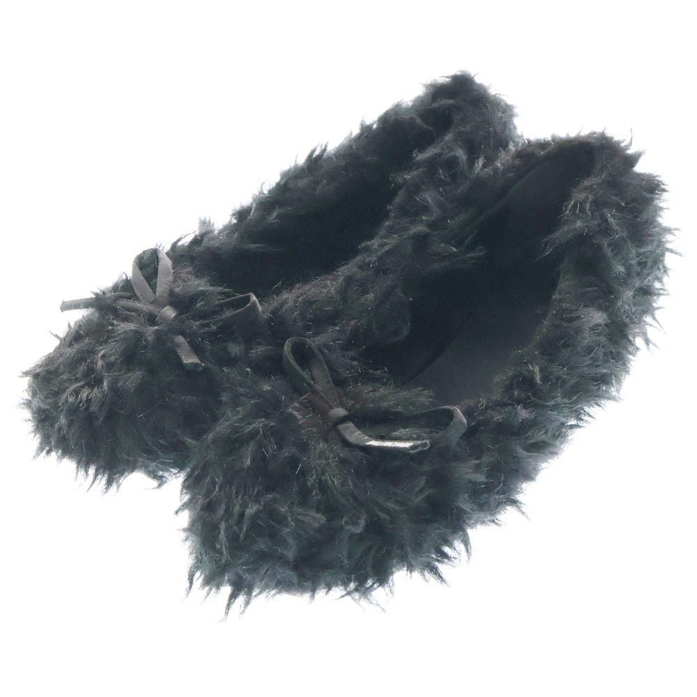 BALENCIAGA(バレンシアガ) 23SS Leopold ファーバレエシューズ ローカットスニーカー ブラック レディース