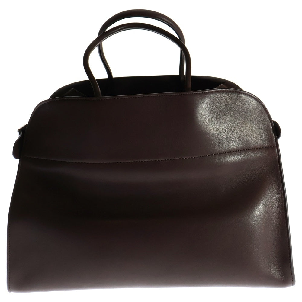 THE ROW(ザロウ) SOFT MARGAUX 17 ソフトマルゴー17 レザーハンドバッグ ボストンバッグ ブラウン W1177 L72