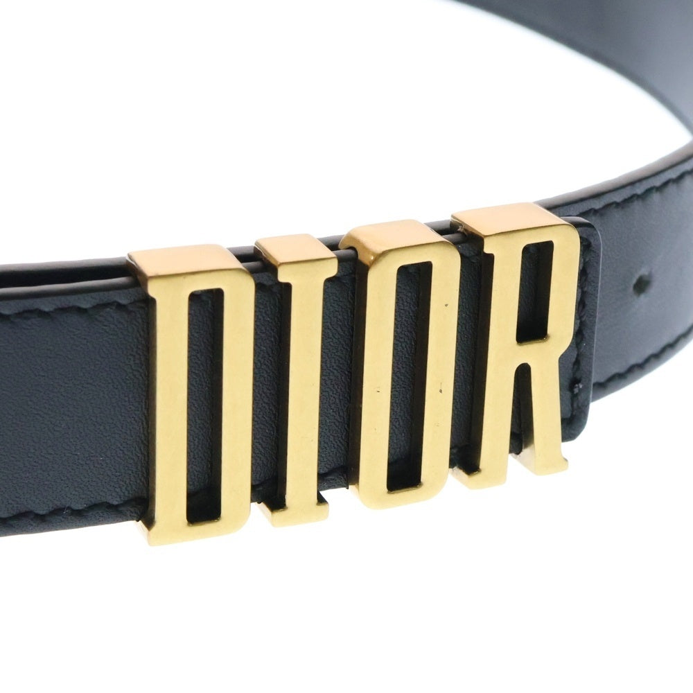 Christian Dior(クリスチャンディオール) D-Fence ディフェンス ロゴバックル レザーベルト ゴールド金具 ブラック