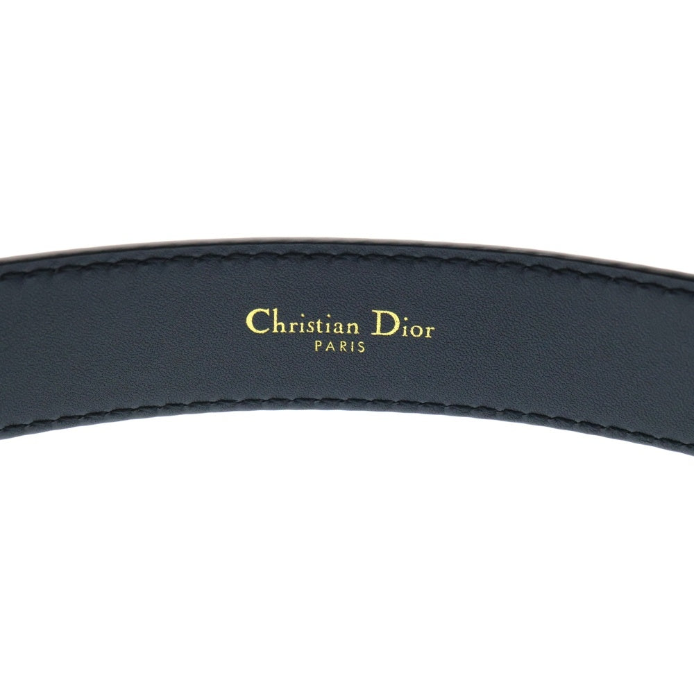 Christian Dior(クリスチャンディオール) D-Fence ディフェンス ロゴバックル レザーベルト ゴールド金具 ブラック