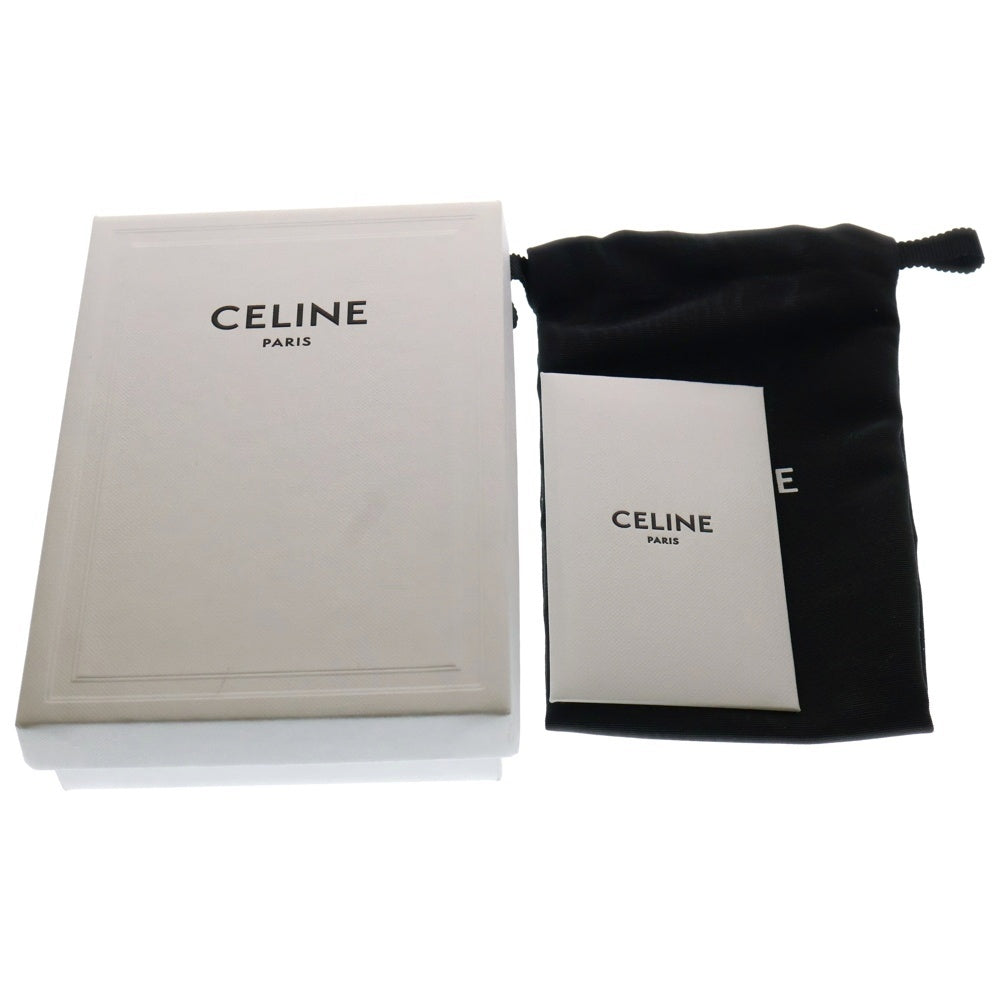 CELINE(セリーヌ) パンチング ロゴ キーリングチャーム キーリング バッグチャーム ブラウン ゴールド金具 レザー