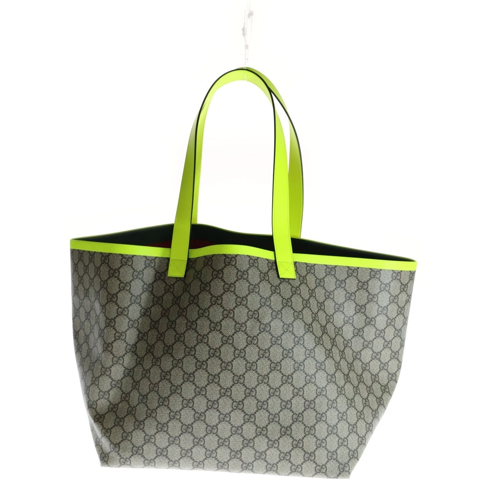 GUCCI(グッチ) トーティッシマ ミディアム トートバッグ ハンドバッグ ベージュ×ネオンイエロー PVC 792529