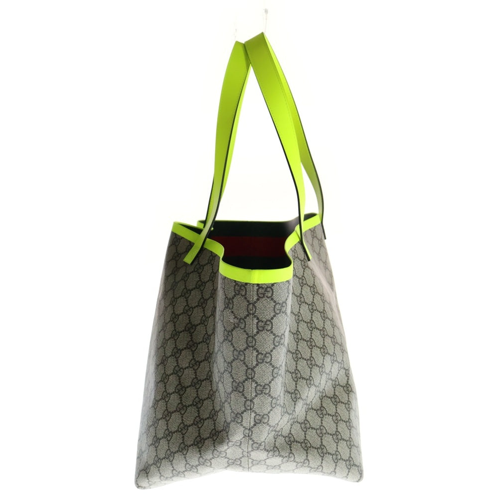 GUCCI(グッチ) トーティッシマ ミディアム トートバッグ ハンドバッグ ベージュ×ネオンイエロー PVC 792529