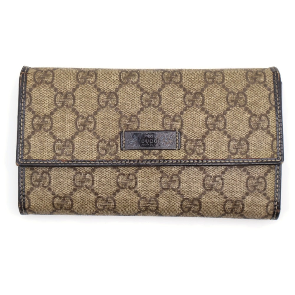 GUCCI(グッチ) GGスプリーム 長財布 ロングウォレット ベージュ コーティングキャンバス 203573