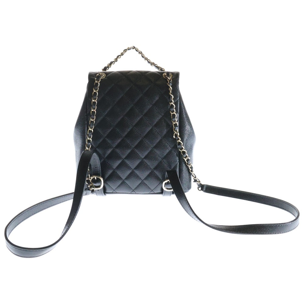 CHANEL(シャネル) マトラッセ チェーン リュック バックパック ブラック キャビアスキン ゴールド金具