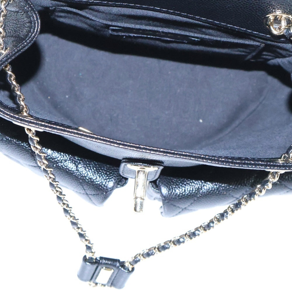 CHANEL(シャネル) マトラッセ チェーン リュック バックパック ブラック キャビアスキン ゴールド金具