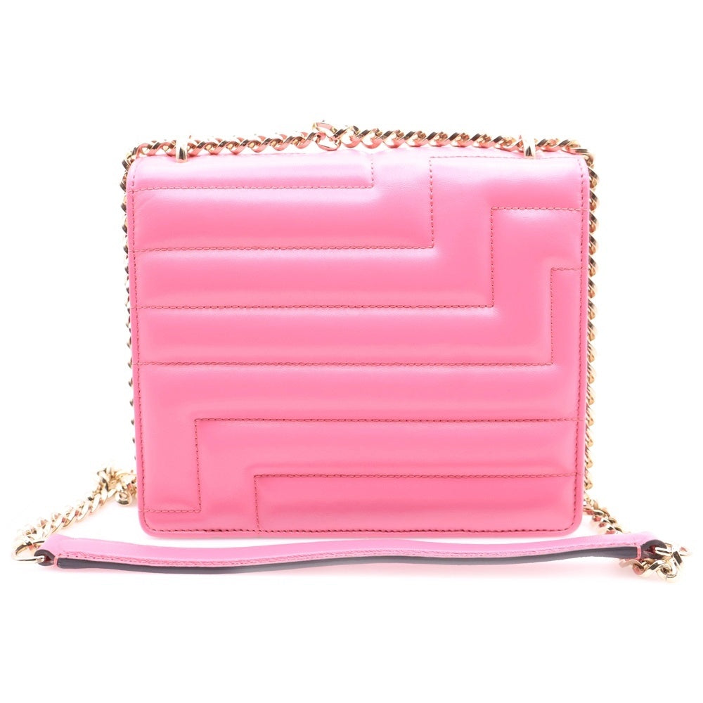 JIMMY CHOO(ジミーチュウ) AVENUE QUAD アヴェニュー クアッド キルティング レザー チェーンショルダーバッグ ゴールド金具 ピンク レディース J000153598001